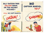 CAPTAIN MARVEL/CAPTAIN MARVEL JR. GLOW PICTURE PAIR W/PUZZLE CARD.