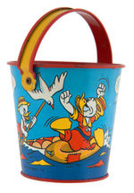 DONALD DUCK & NEPHEWS SMALL OHIO ART SAND PAIL.