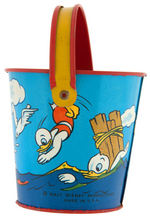 DONALD DUCK & NEPHEWS SMALL OHIO ART SAND PAIL.