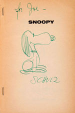 PEANUTS SNOOPY BOOK WITH CHARLES SCHULZ SIGNATURE & SNOOPY SKETCH.