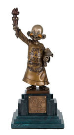 "THE YELLOW KID - BRONZE EDITION" STATUE AND LITHOGRAPH.