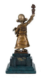 "THE YELLOW KID - BRONZE EDITION" STATUE AND LITHOGRAPH.