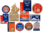 NEW YORK WORLD'S FAIR 1939-1940 UNUSED STICKER LOT MANY WITH TRYLON & PERISPHERE.