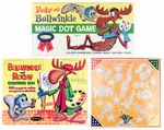 "BULLWINKLE AND ROCKY COLORING BOX/MAGIC DOT GAME" LOT.