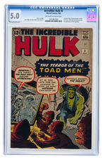 "THE INCREDIBLE HULK" #2 JULY 1962 CGC 5.0 VG/FINE - FIRST GREEN HULK.