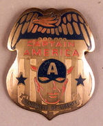 "CAPTAIN AMERICA" RARE 1941 COMIC BOOK PREMIUM BADGE.