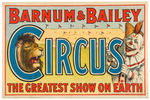 "BARNUM & BAILEY CIRCUS THE GREATEST SHOW ON EARTH" 1916 HALF SHEET POSTER.