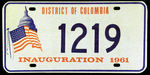 JFK “INAUGURATION 1961” LICENSE PLATE.