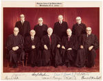 BERGER SUPREME COURT 1975-1981 PHOTO SIGNED BY ALL 9 JUSTICES PLUS 2 SIGNED LETTERS.