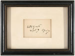 IRISH POET WILLIAM BUTLER YEATS FRAMED SIGNATURE.