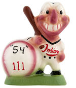 CLEVELAND INDIANS GIBBS-CONNOR "CHIEF WAHOO" WALL PLAQUE & MATCHSTICK HOLDER.