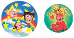 CHOICE COLOR CARTOON BUTTON PAIR PRODUCED BY LISA FRANK.