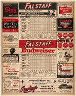 1948 ST. LOUIS CARDINALS VS. NEW YORK GIANTS MULTI-SIGNED SCORE CARD.