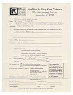 RINGO STARR "R. STARKEY" SIGNED THREE PART DOCUMENT.