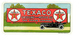 "TEXACO GASOLINE AND MOTOR OIL" CHOICE COLOR CELLO "MEMORANDUM" CARD.