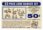 THE LONE RANGER/TONTO/COWBOYS/INDIAN GENERAL MILLS PREMIUM PLASTIC FIGURES WITH MAILER/PAPERS.