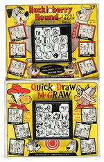 QUICK DRAW McGRAW/HUCKLEBERRY HOUND/SLIDING TILE PUZZLES ON STORE CARDS.