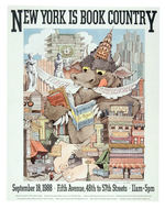 "NEW YORK IS BOOK COUNTRY" POSTER DESIGNED AND SIGNED BY MAURICE SENDAK.