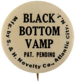 "BLACK BOTTOM VAMP" RARE AND FIRST SEEN 1920s DOLL BUTTON.