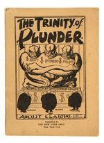 DEBS ENDORSED PUBLISHERS BOOKLET "THE TRINITY OF PLUNDER" BY AUGUST CLAESSENS.