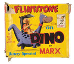 "FRED FLINTSTONE ON DINO" BATTERY OPERATED TOY BY MARX BOXED.