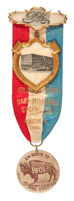 PAN AM EXPO ONE DAY OUTING RIBBON BADGE.