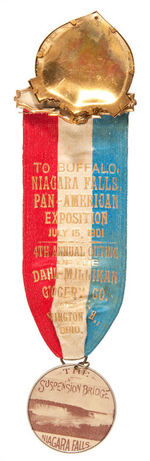 PAN AM EXPO ONE DAY OUTING RIBBON BADGE.