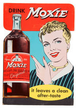 “DRINK MOXIE” MATCHED 1950S EASEL BACKED COUNTER SIGN PAIR.