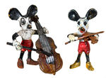 MICKEY MOUSE MUSICIAN MINIATURE  METAL FIGURES.