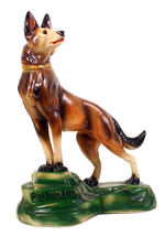 "RIN TIN TIN" LARGE PLASTER FIGURE WITH GLASS EYES.