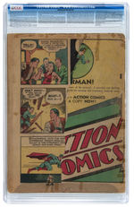 "SUPERMAN" #2 FALL 1939 CGC 0.5 POOR.