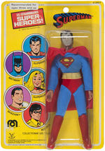 "SUPERMAN" 12" AND 8" MEGO FIGURES IN PACKAGES WITH PROMO FLYER.