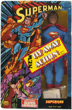 "SUPERMAN" 12" AND 8" MEGO FIGURES IN PACKAGES WITH PROMO FLYER.