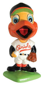 BALTIMORE ORIOLES BASEBALL MASCOT BOBBING HEAD.