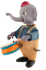 ELMER ELEPHANT DRUMMER CELLULOID WIND-UP.