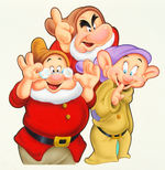 THE SEVEN DWARFS 1980s PROMOTIONAL ORIGINAL PAINTINGS PAIR.