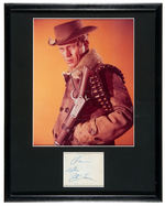 "STEVE McQUEEN" SIGNATURE IN FRAMED "WANTED DEAD OR ALIVE" DISPLAY.