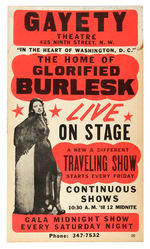 "GAYETY THEATRE BURLESK" BURLESQUE POSTER.