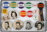 ROLLER DERBY 1950s ERA COLLECTION OF 16 BUTTONS.