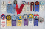 NEW YORK STATE WOMEN’S BOWLING ASSOCIATION 15 TOURNAMENT BUTTONS PLUS PERPETUAL CALENDAR.