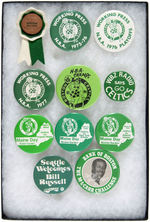 BOSTON CELTICS BASKETBALL GROUP OF 11 BUTTONS.