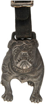 “AVERY/TEETH TALK” SILVERED BRASS FARM MACHINERY WATCH FOB.