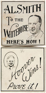 PAIR OF AL SMITH AND HERBERT HOOVER WOODEN CAMPAIGN PUZZLES.