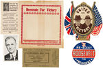 LOT OF 14 PIECES OF FRANKLIN D. ROOSEVELT EPHEMERA.