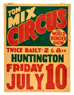 "TOM MIX CIRCUS" POSTER.