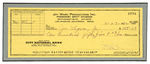 JAY WARD SIGNED CHECK AND SHERMAN PRODUCTION DRAWING.