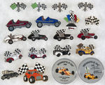 AUTO RACE 20 ENAMEL ON METAL PINS BEGINNING WITH INDIANAPOLIS 1947 PLUS TWO “MATCHBOX.”