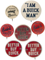 FIVE SCARCE BUICK BUTTONS PLUS TWO DUPLICATES.