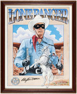 "THE LONE RANGER" CLAYTON MOORE SIGNED & FRAMED LIMITED EDITION PRINT.