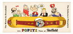 "IT'S POPEYE TIME AT SHEFFIELD" BOXED WRIST WATCH.